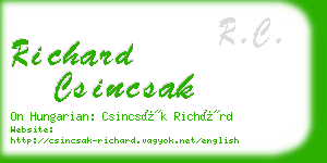 richard csincsak business card